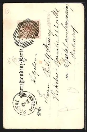 Lithographie Wien, Michaelerkirche mit Passanten