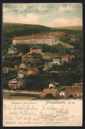 AK Pressbaum, Ortspanorama, Um 1900