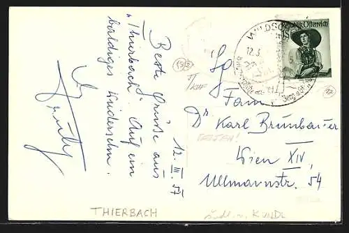 AK Wildschönau, Thierbach im Winter