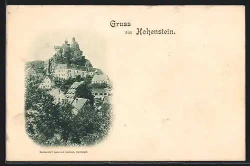 AK Hohenstein / Kirchensittenbach, Teilansicht mit Burg