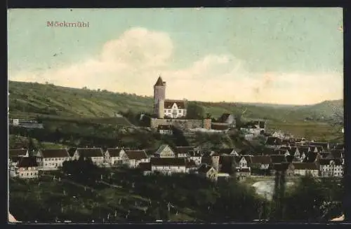 AK Möckmühl, Ortsansicht mit Turm