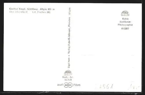 AK Schöllang /Allgäu, Innenansicht vom Gasthof Engel