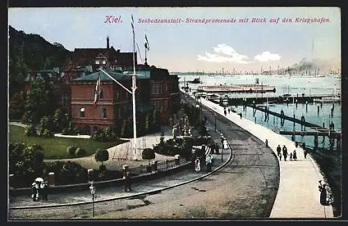 AK Kiel, Die Seebadeanstalt an der Strandpromenade