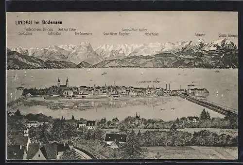 Künstler-AK Lindau i. Bodensee, Ortsansicht