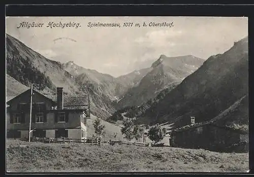 AK Spielmannsau b. Oberstdorf, Ansicht vom Gasthof