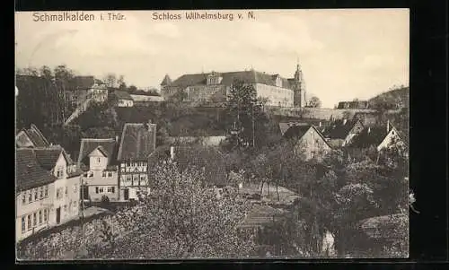 AK Schmalkalden, Schloss Wilhelmsburg, Ortsansicht, Karte zum Maien-Blumen-Tag am 21.Mai 1911