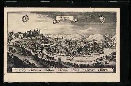 Künstler-AK Eichstätt, Panorama vor Jahren