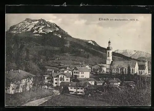 AK Elbach / Schliersee, Ortsansicht mit Breitenstein