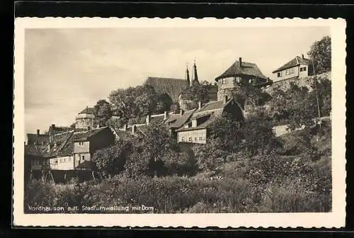 AK Nordhausen, Stadtumwallung mit Dom