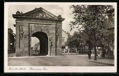 AK Frankenthal / Pfalz, Strassenansicht mit Wormser Tor