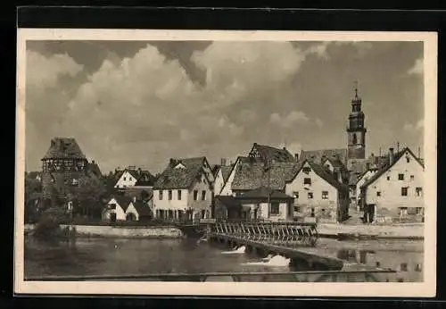 AK Lauf a. d. Pegn., Ortspartie an der Pegnitz