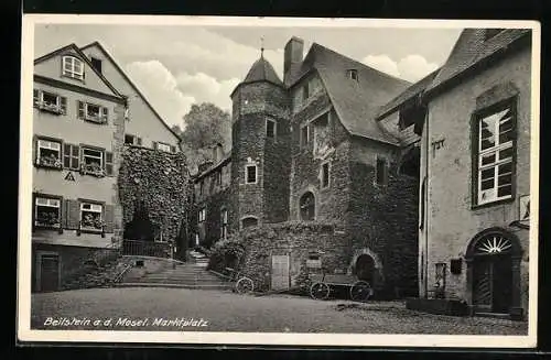 AK Beilstein a. d. Mosel, Strassenpartie am Marktplatz