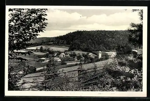 AK Heckmühle, Gasthaus zum Schondrathal, Panorama