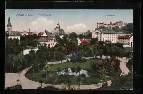 AK Pirna a. E., Blick auf den Friedenspark