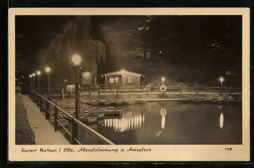 AK Rathen / Elbe, Boote auf dem Amselsee