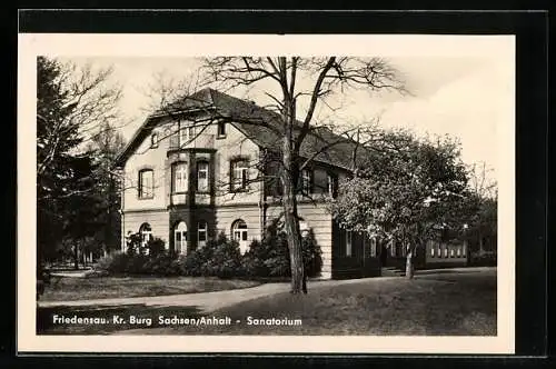 AK Friedensau /Kr. Burg, Sanatorium mit Garten