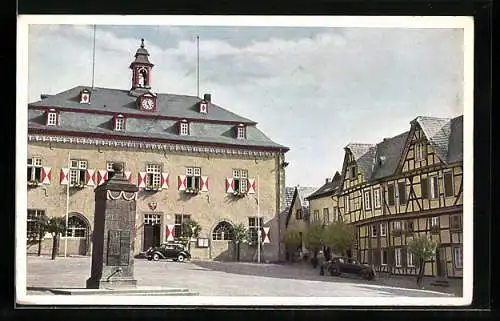 AK Linz / Rhein, Marktplatz mit Rathaus