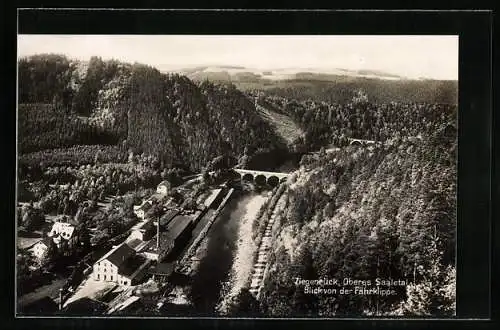 AK Ziegenrück / Saale, Oberes Saaletal, Blick von der Fährklippe