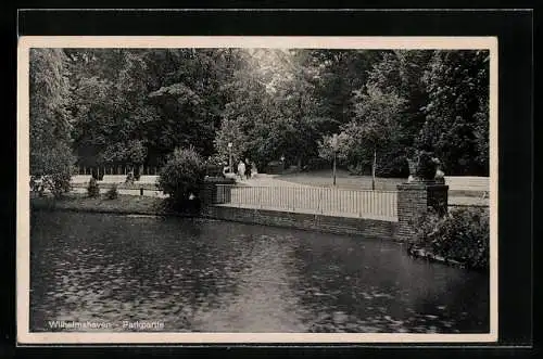 AK Wilhelmshaven, Parkpartie mit Wasser