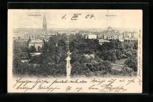 AK Wilhelmshaven, Ortsansicht mit Wasserturm und Christuskirche