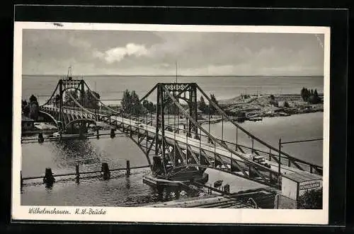 AK Wilhelmshaven, K.W.-Brücke mit Autos