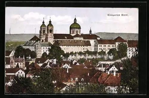 AK Weingarten / Württ., Blick auf das Schloss