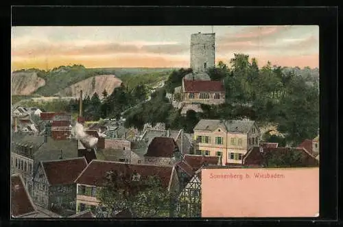 AK Sonnenberg b. Wiesbaden, Teilansicht mit Turm