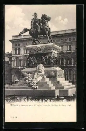AK Milano, Monumento a Vittorio Emanuele