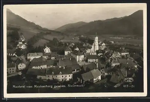 AK Mautern /Stmk., Ortsansicht vom Mautnerberg aus