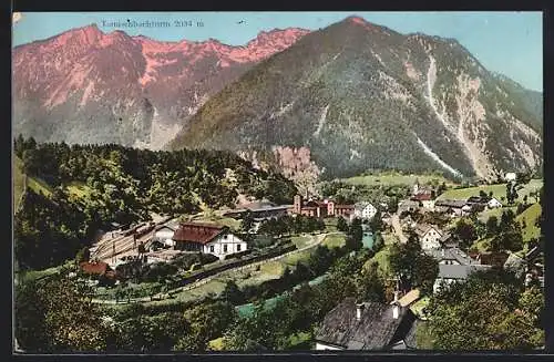 AK Hieflau, Ortsansicht mit Tamischbachturm