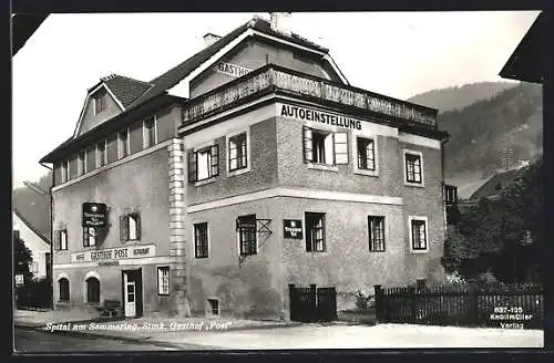 AK Spital am Semmering, Gasthof Post, von der Strasse gesehen
