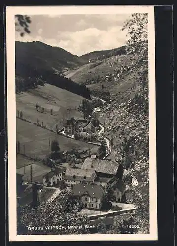 AK Veitsch, Gross Veitsch /Mürztal, Ortsansicht aus der Vogelschau