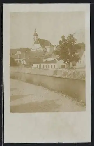 AK Neustift bei Scheibbs, Ortspartie mit Kirche am Wasser