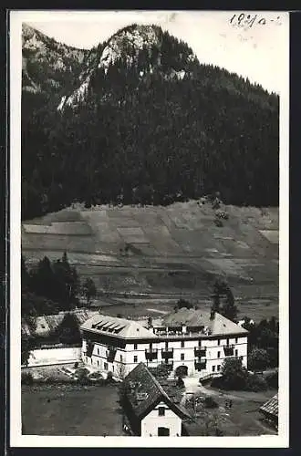 AK Neuberg a. d. Mürz, Hotel Post aus der Vogelschau