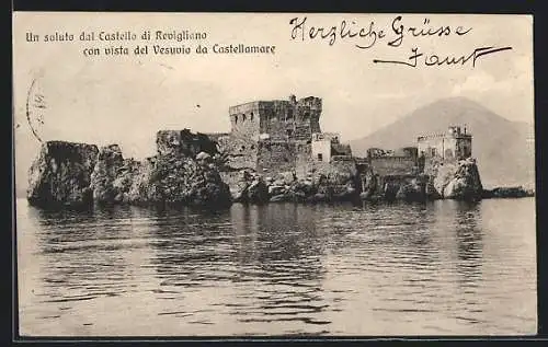 AK Revigliano, Castello con vista del Vesuvio da Castellamare