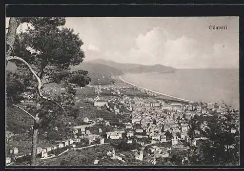 AK Chiavari, Blick von einer Anhöhe auf den Ort