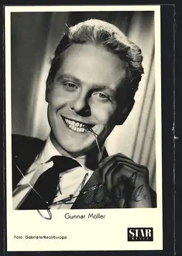 AK Schauspieler Gunnar Möller, Autograph