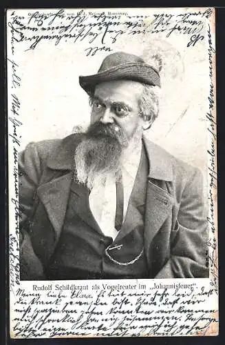 AK Schauspieler Rudolf Schildkraut als Vogelreuter in Johannisfeuer