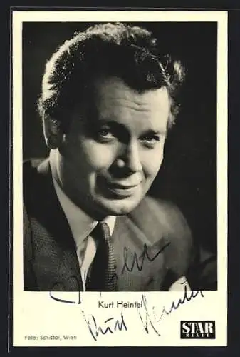 AK Schauspieler Kurt Heintel, Autograph