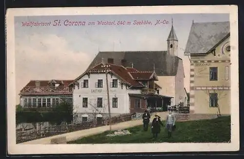 AK St. Corona am Wechsel, Gasthof zur schönen Aussicht mit Familie