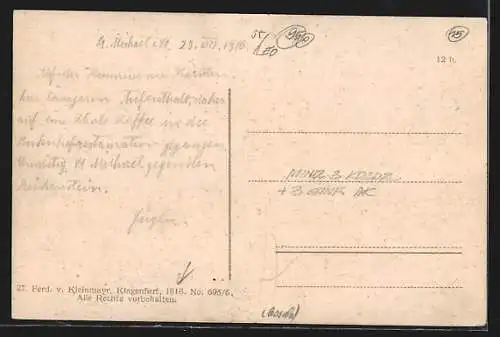 AK St. Michael /Steiermark, Ortsansicht über den Fluss