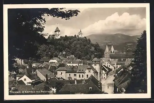 AK Friesach, Teilansicht mit Petersberg