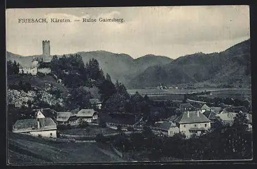 AK Friesach /Kärnten, Teilansicht mit der Ruine Gaiersberg