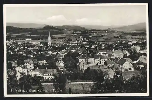 AK St. Veit a. d. Glan, Totalansicht aus der Vogelschau