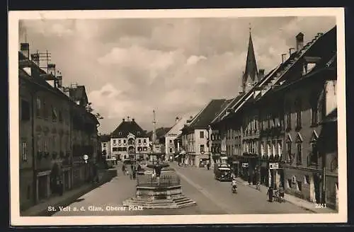 AK St. Veit a.d. Glan, Oberer Platz mit Geschäften