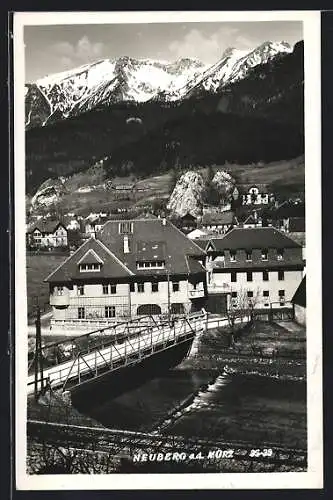 AK Neuberg a. d. Mürz, Ortspartie an der Brücke