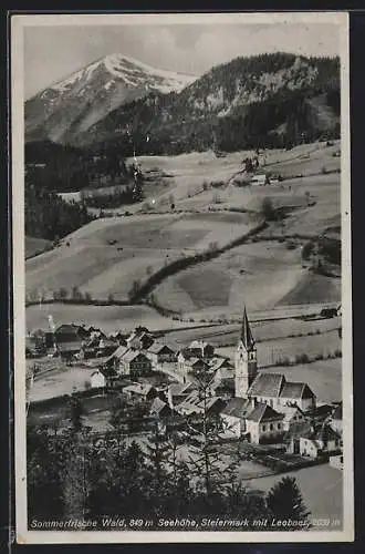 AK Wald /Steiermark, Ortsansicht mit Kirche und Leobner