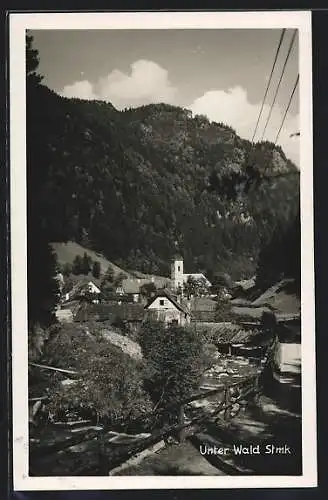 AK Wald /Stmk., Unter Wald mit Kirche