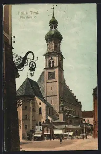 AK Hall i. Tirol, Pfarrkirche und Gasthaus