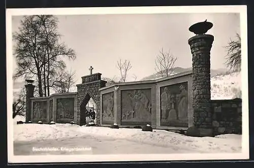 AK Bischofshofen, Kriegerdenkmal im Schnee